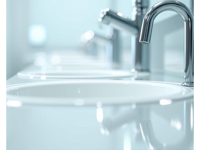 Salle de bain brillante après nettoyage en profondeur